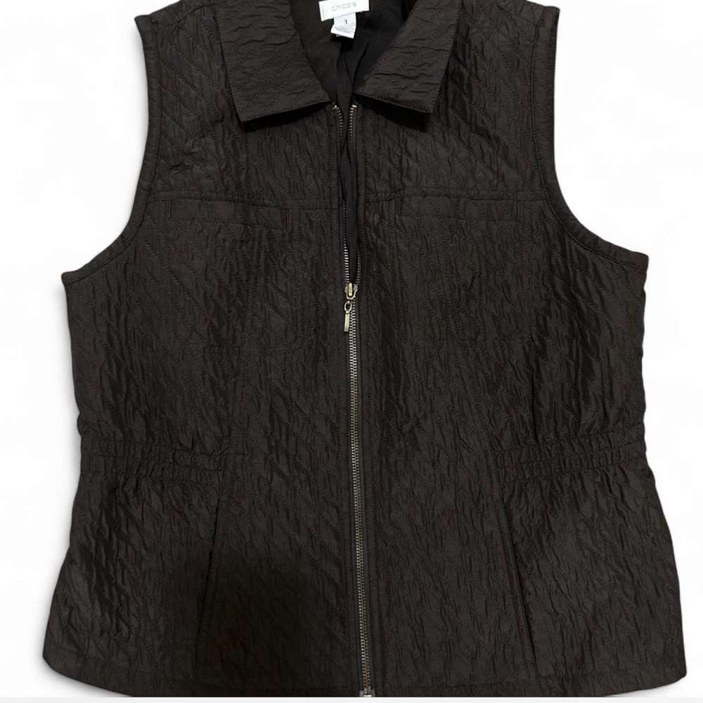 Chico's Dark Brown Textured Vest
